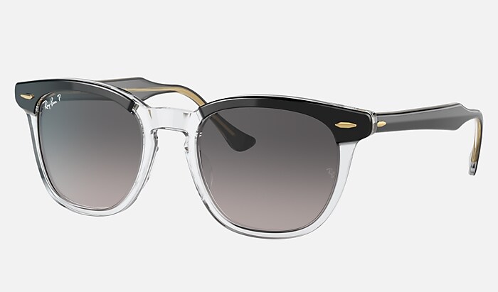 Black Double Bridge Low Bridge Fit Ultem Mirrored Sunglasses