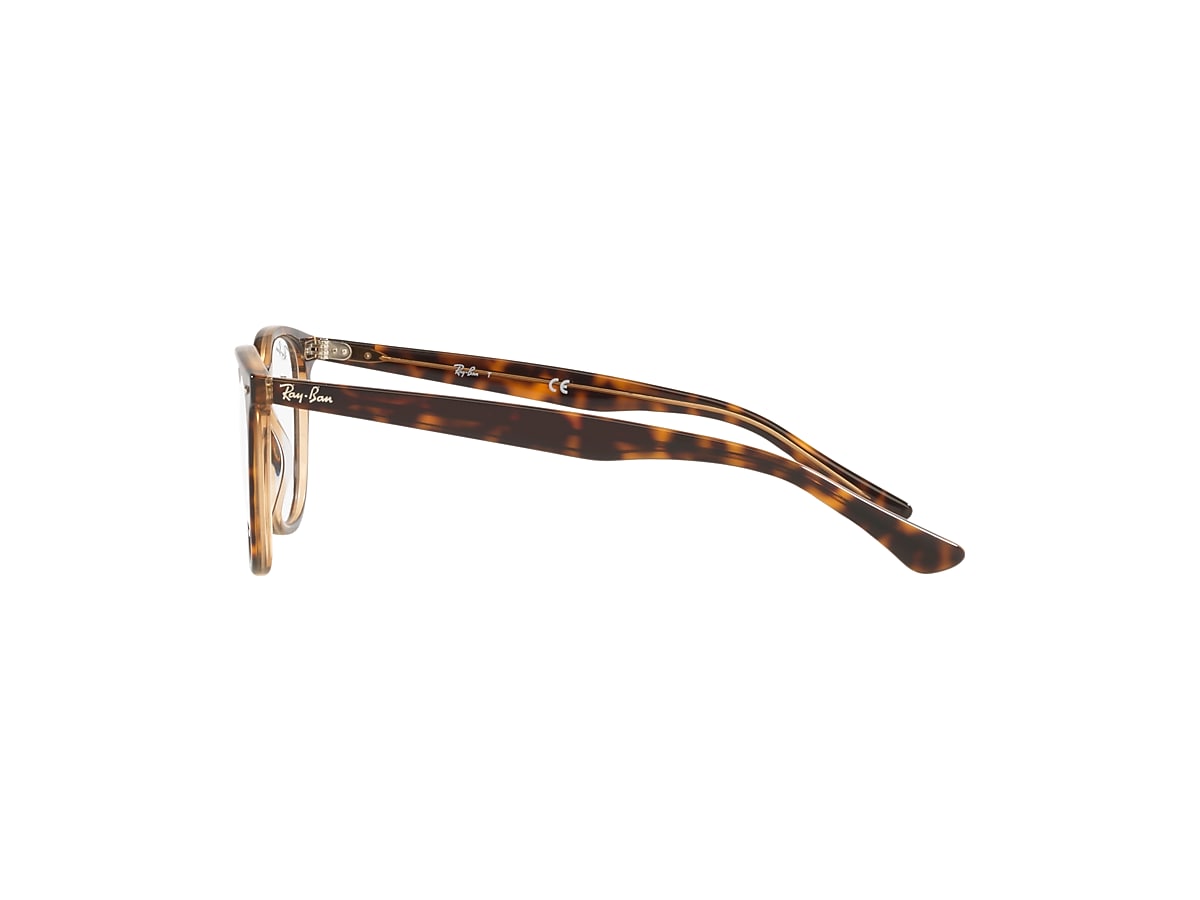 RB7159 OPTICS Eyeglasses with Havana On Transparent Brown Frame 