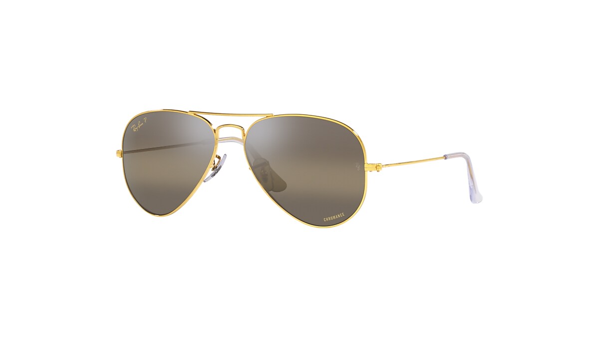 AVIATOR CHROMANCE Sunglasses in Gold and Brown RB3025