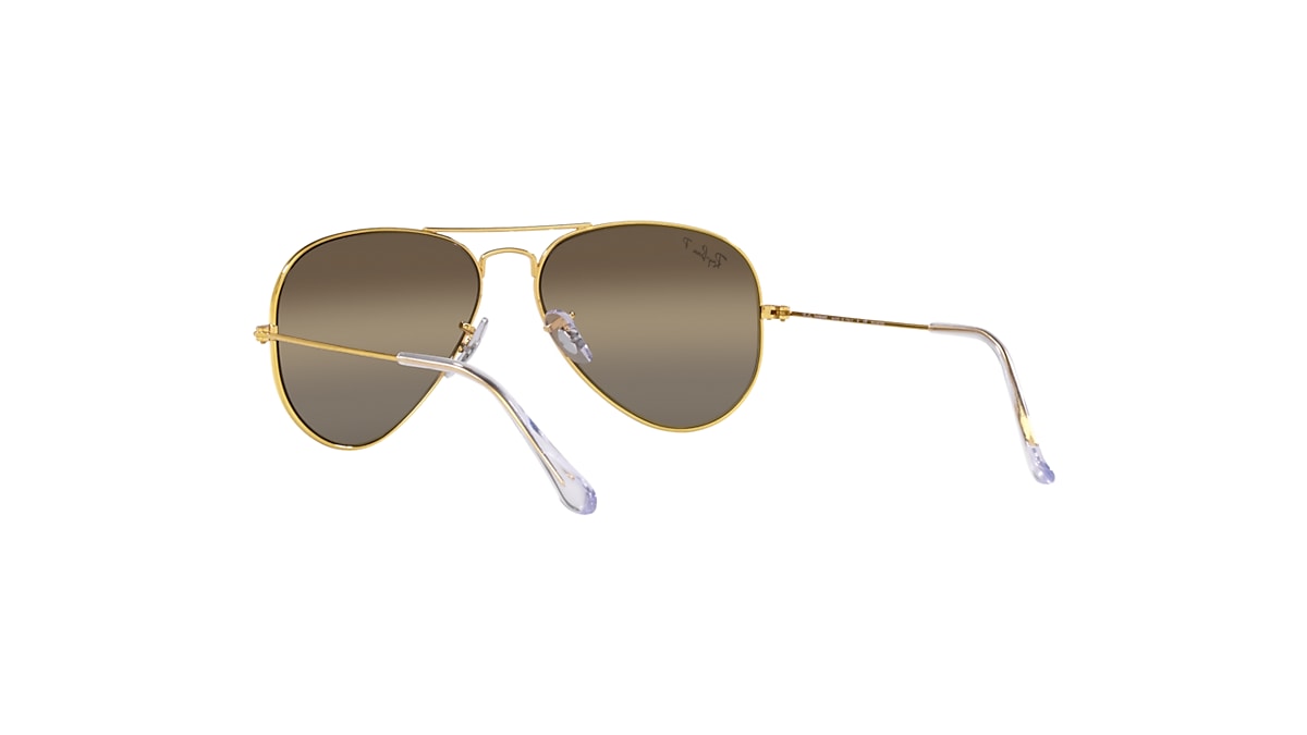 レイバン公式ストア】 Ray-Ban® AVIATOR CHROMANCE サングラス | ゴールド X シルバー/ブラウン - RB3025