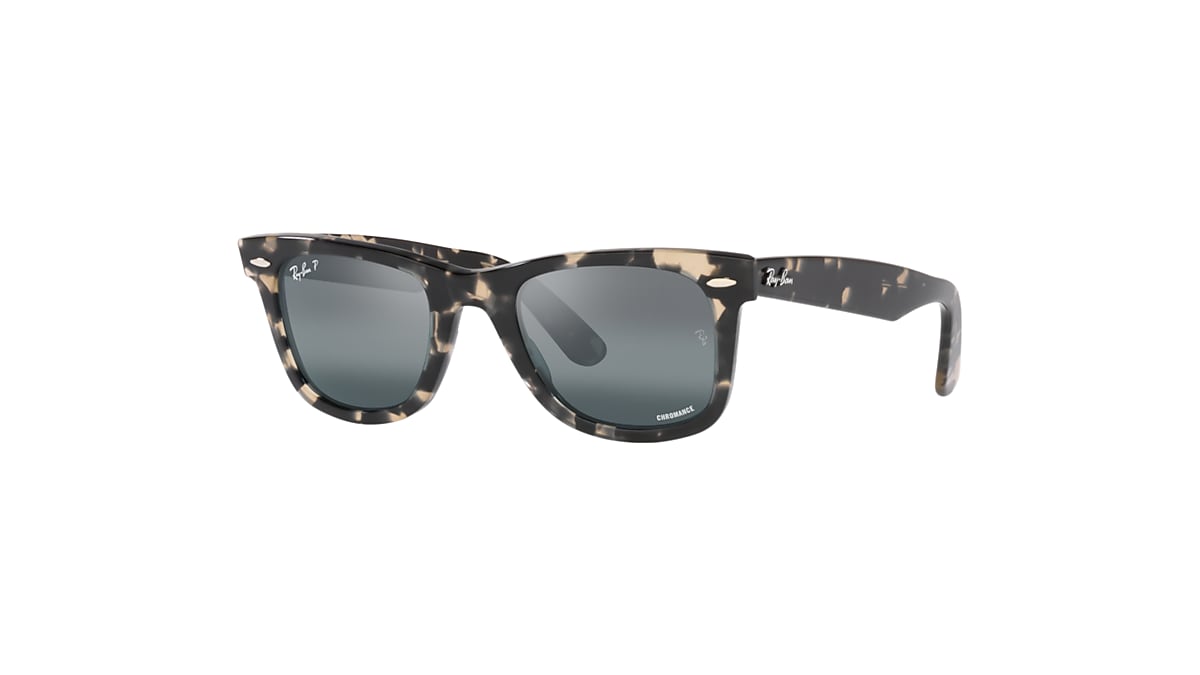 ORIGINAL WAYFARER CHROMANCE Sunglasses in Grey Havana and Silver Blue RB2140 Ray Ban US