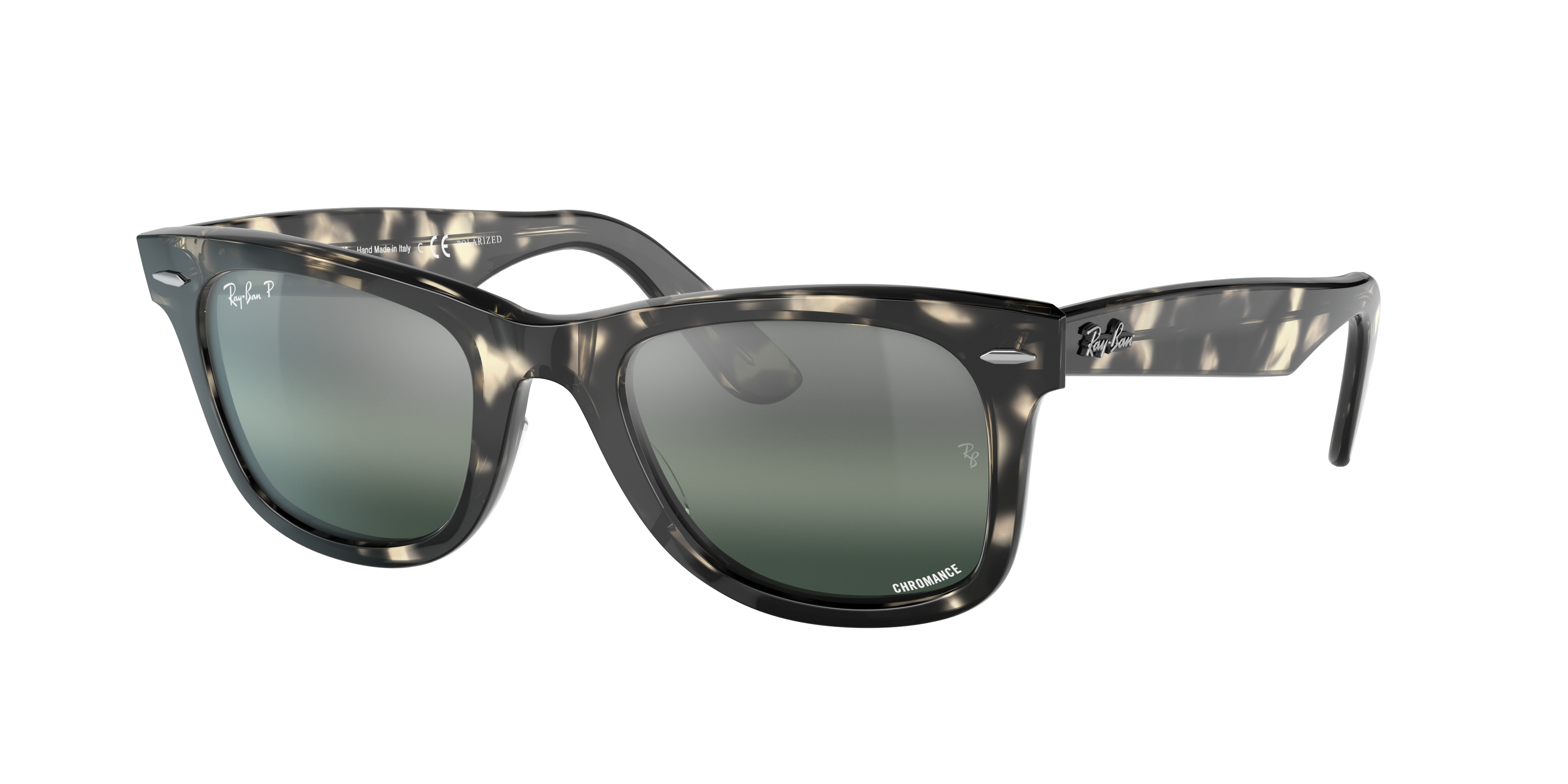 Original Wayfarer Chromance Sunglasses in Grey Havana and Silver/Blue | Ray- Ban®