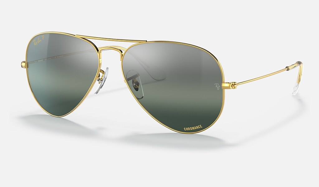 Aviator Chromance Sunglasses in Gold and | Ray-Ban®