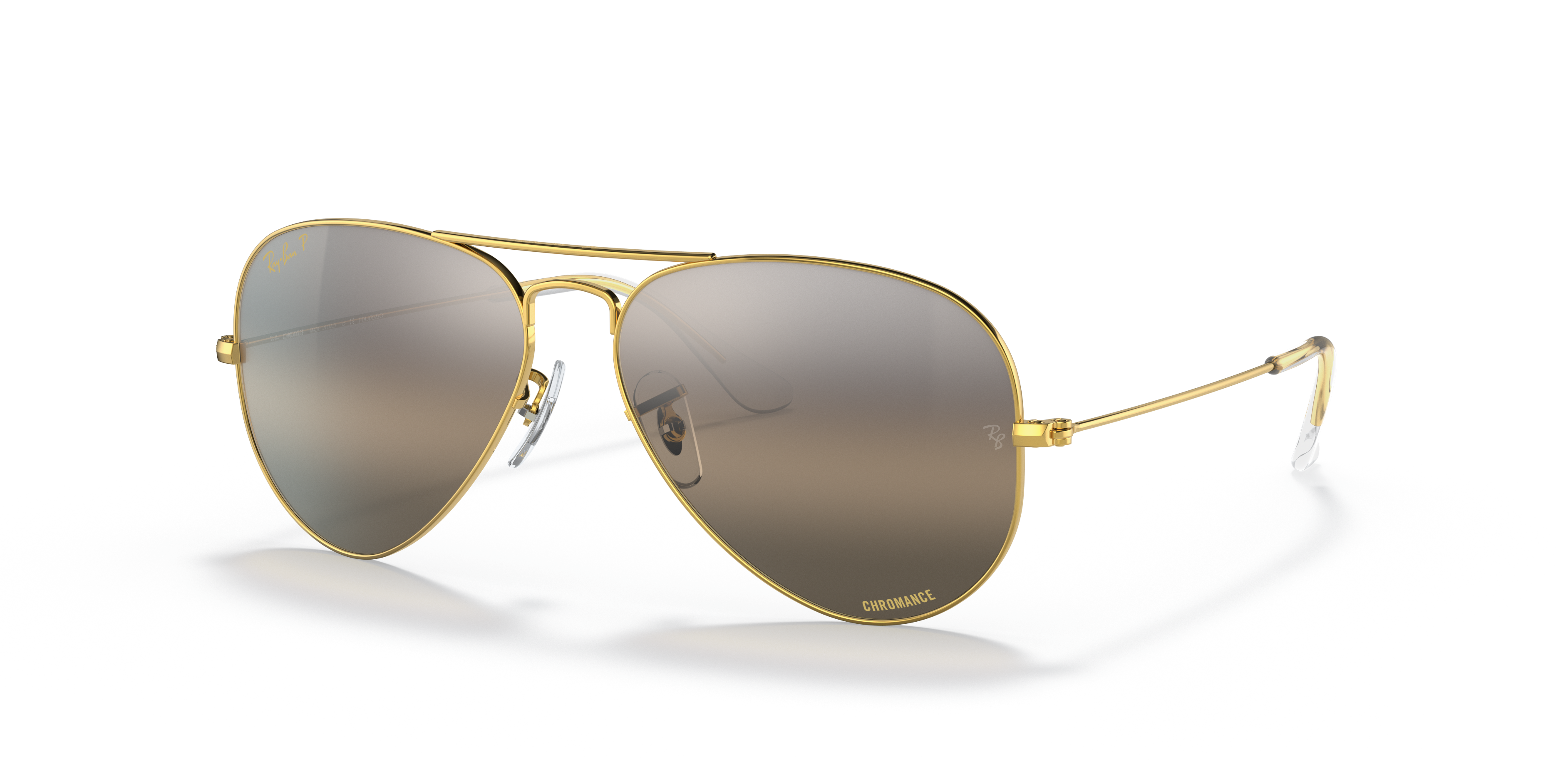 ray ban gold silver flash