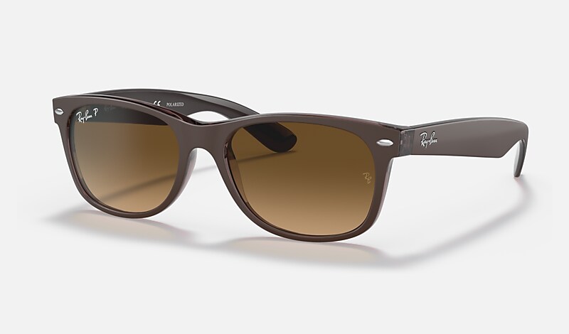 Ray-Ban New Wayfarer Classic Sunglasses Brown Frame Brown Lenses Polarized  55-18