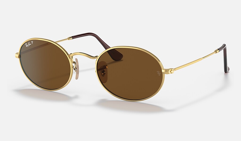 Oval Sunglasses in Gold and Grey | Ray-Ban®