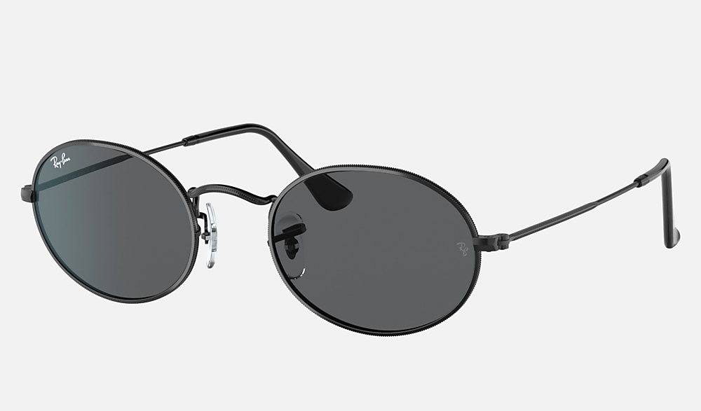 OVAL METAL Sunglasses in Black and Dark Grey (51-21) - RB3547