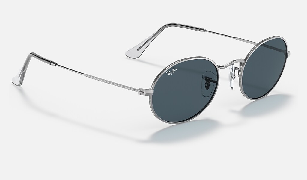 Oval Sunglasses in Silver and Blue | Ray-Ban®