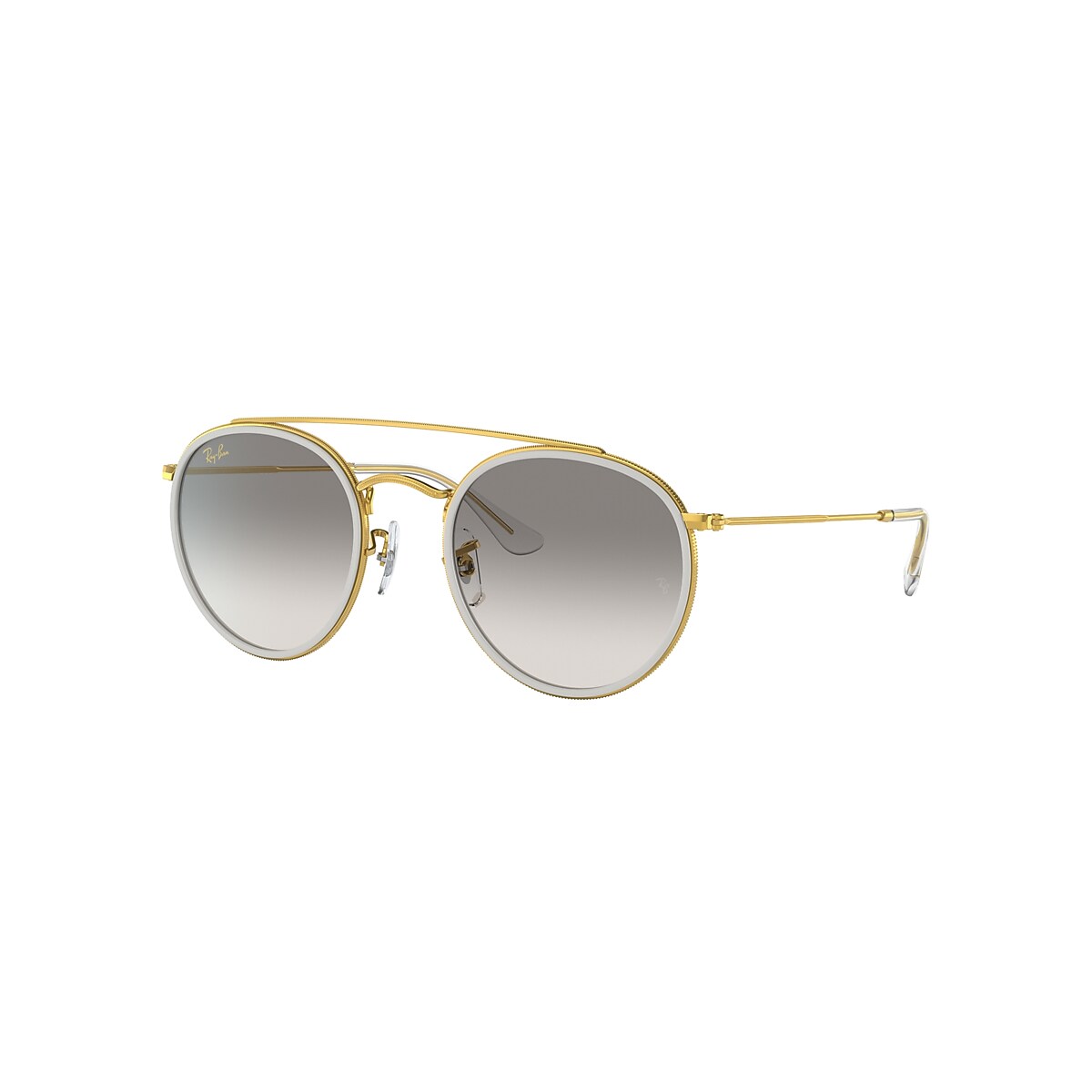 ROUND DOUBLE BRIDGE Sunglasses in Gold and Grey RB3647N Ray