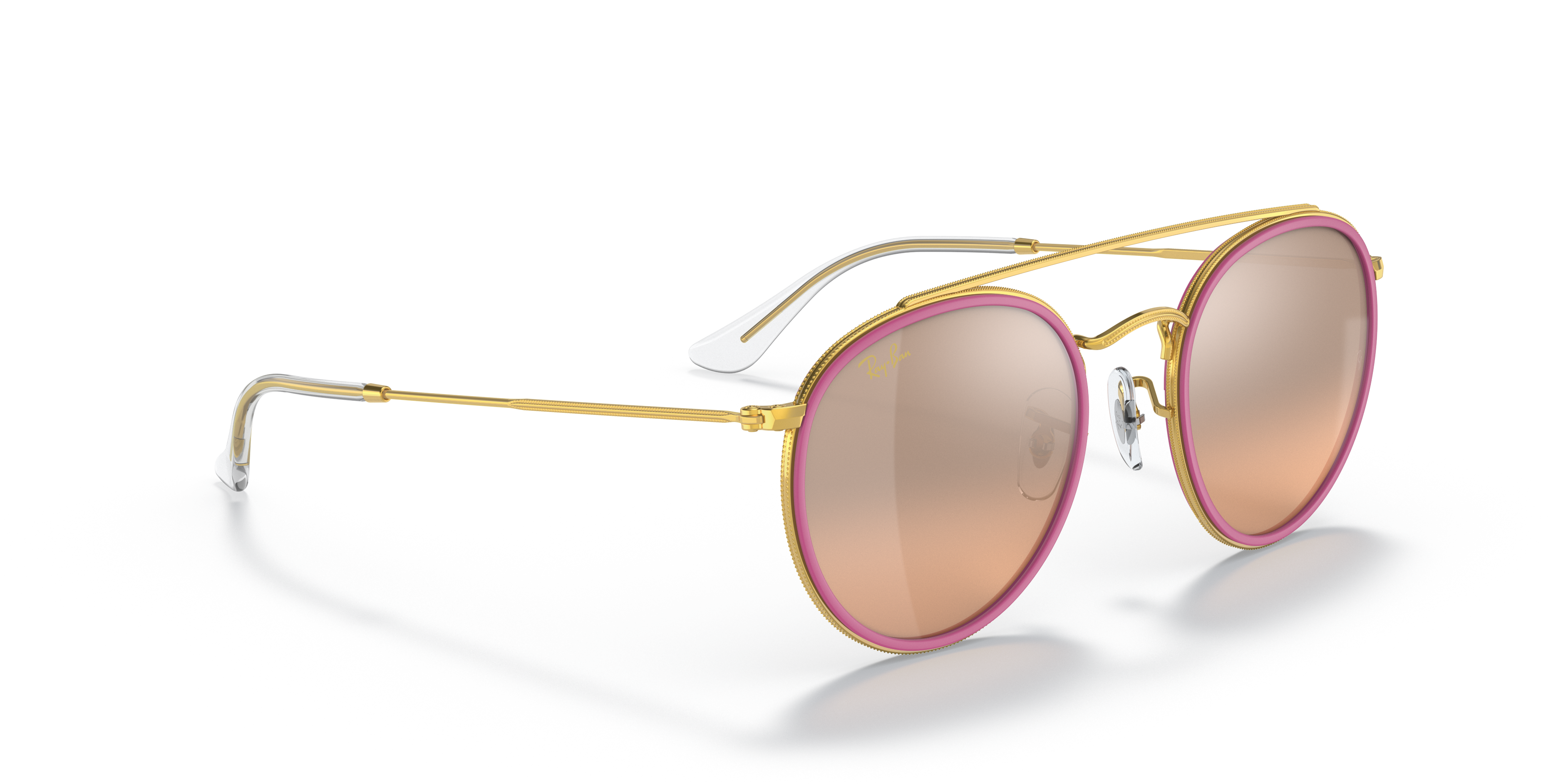 ray ban round double bridge pink