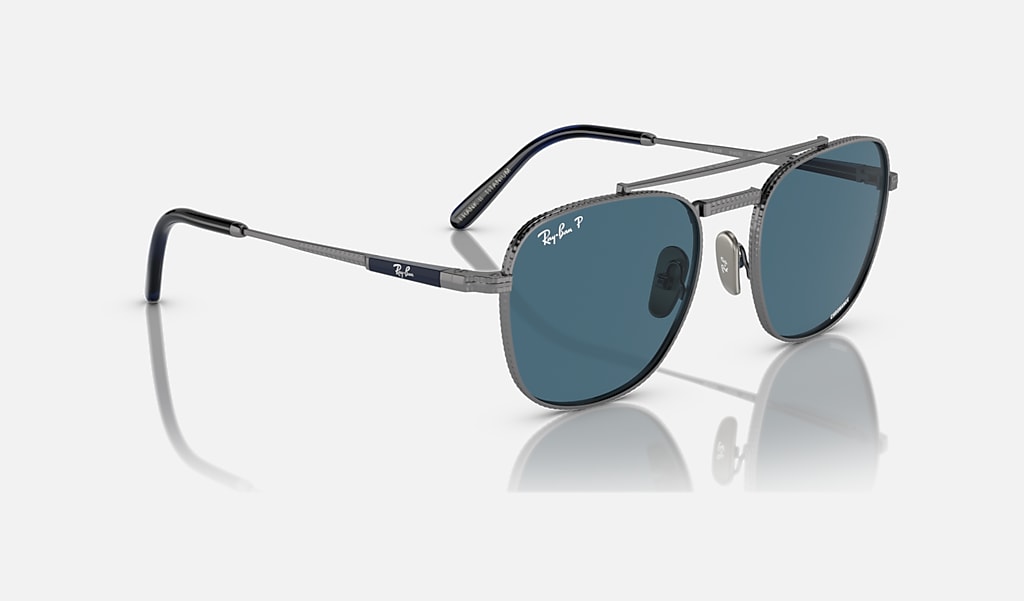 Frank Ii Titanium Sunglasses in Gunmetal and Blue | Ray-Ban®