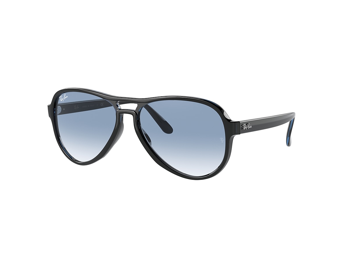 VAGABOND Sunglasses in Black and Clear Gradient Blue