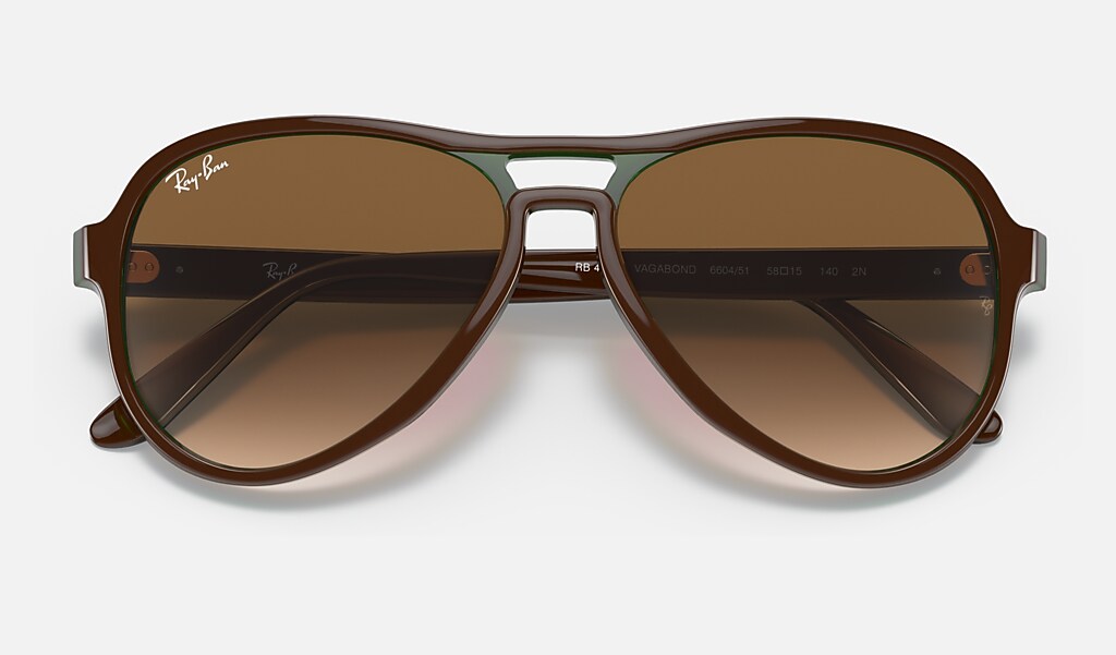 Vagabond Sunglasses in Brown On Green and Brown | Ray-Ban®