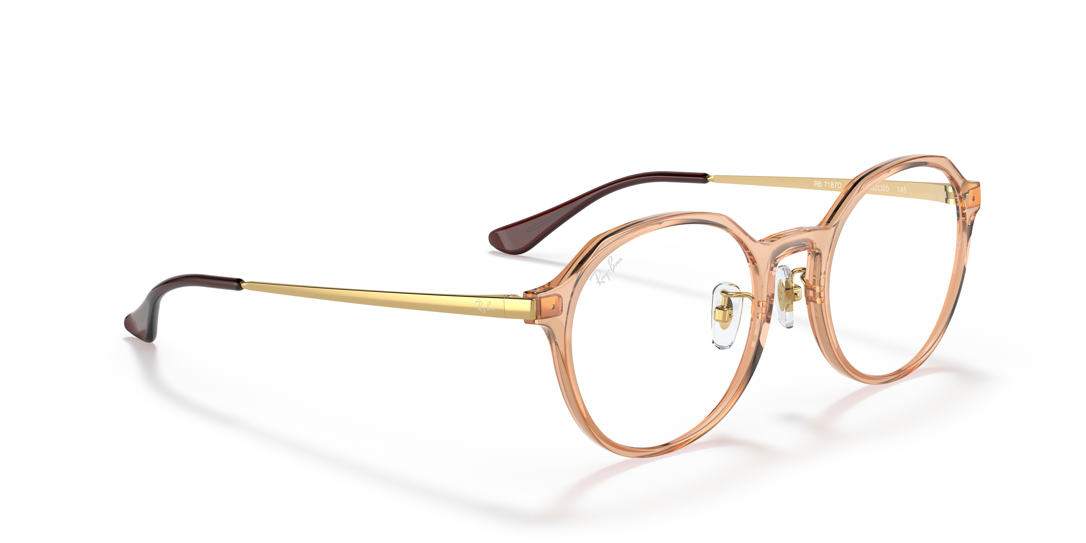 レイバン公式ストア】 Ray-Ban® Rb7187 Optics メガネ | 透明ライトブラウン フレーム