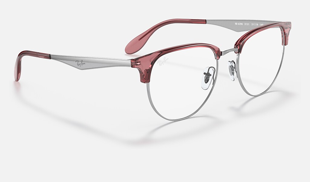 Rb6396 Optics Eyeglasses with Transparent Red On Silver Frame | Ray-Ban®