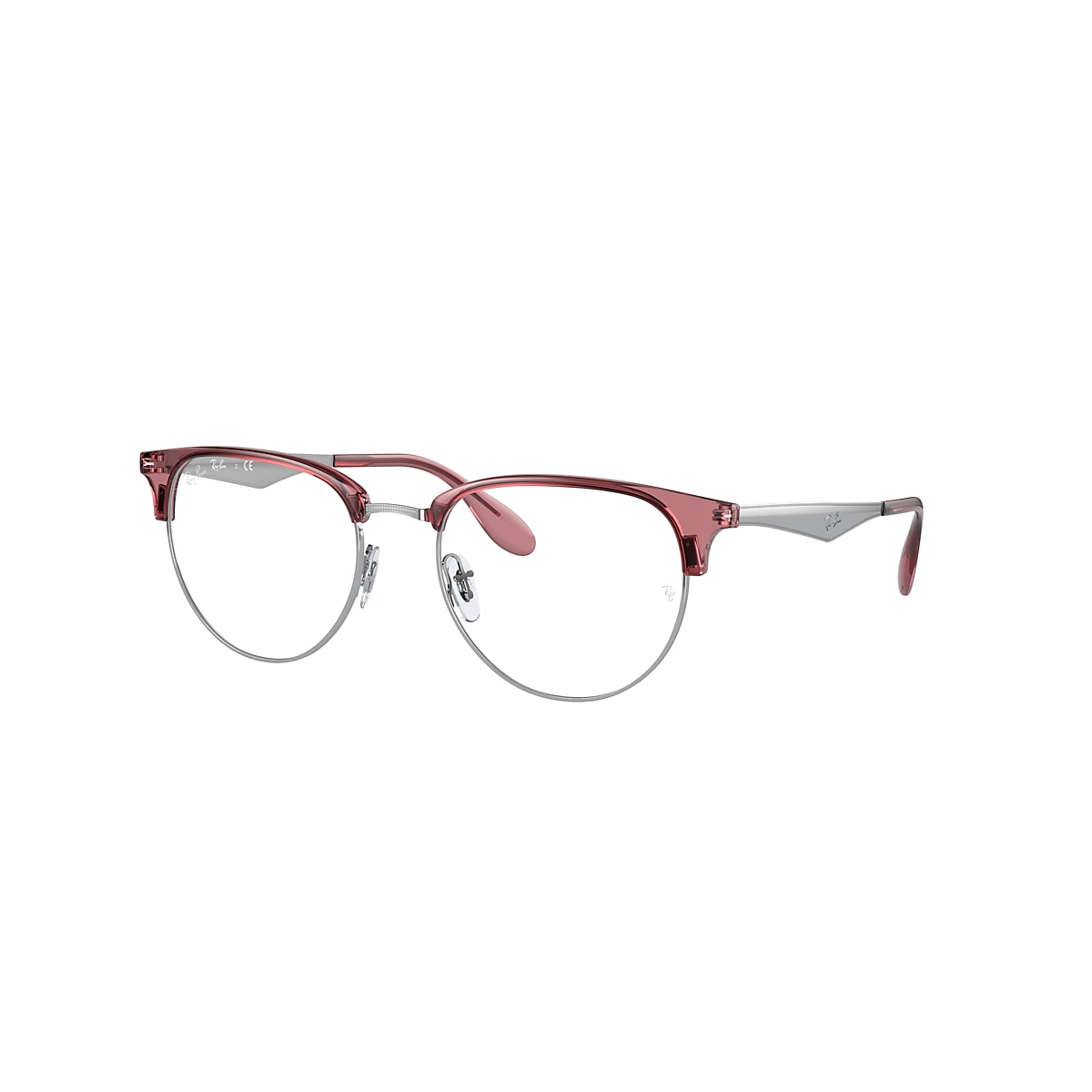 RB6396 OPTICS Eyeglasses with Transparent Red On Silver
