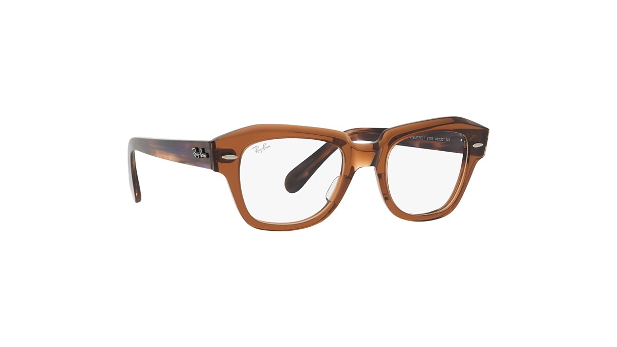 STATE STREET OPTICS Eyeglasses with Transparent Brown Frame