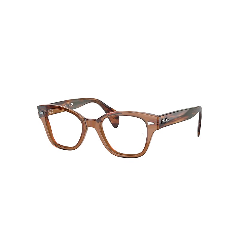 Ray-Ban Rb0880 Optics Eyeglasses Striped Yellow Havana Frame Clear Lenses Polarized 52-19