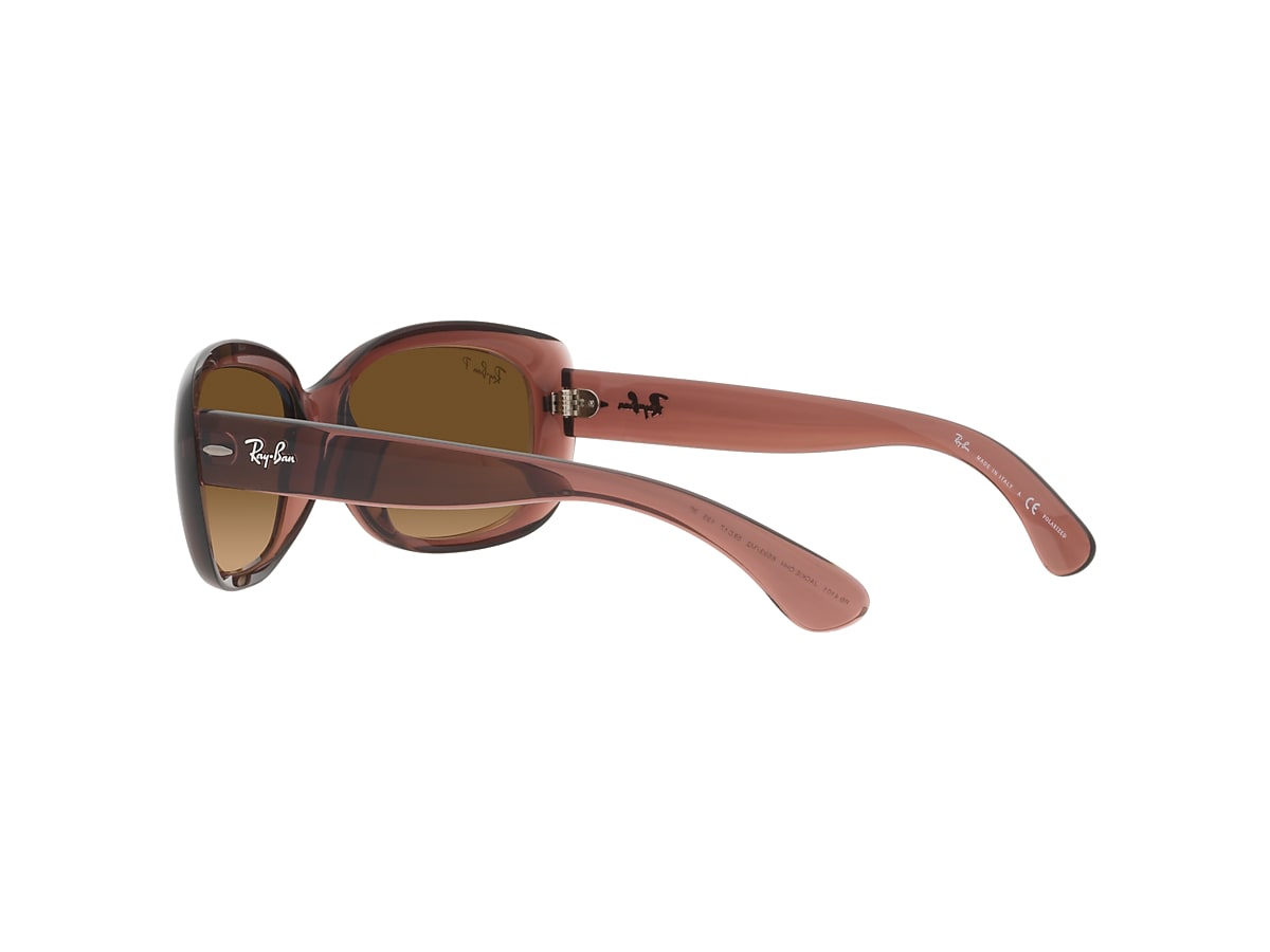 Ray Ban Sunglasses Woman Jackie Ohh Transparent Transparent Brown Frame Brown Lenses 58 17 Polarized