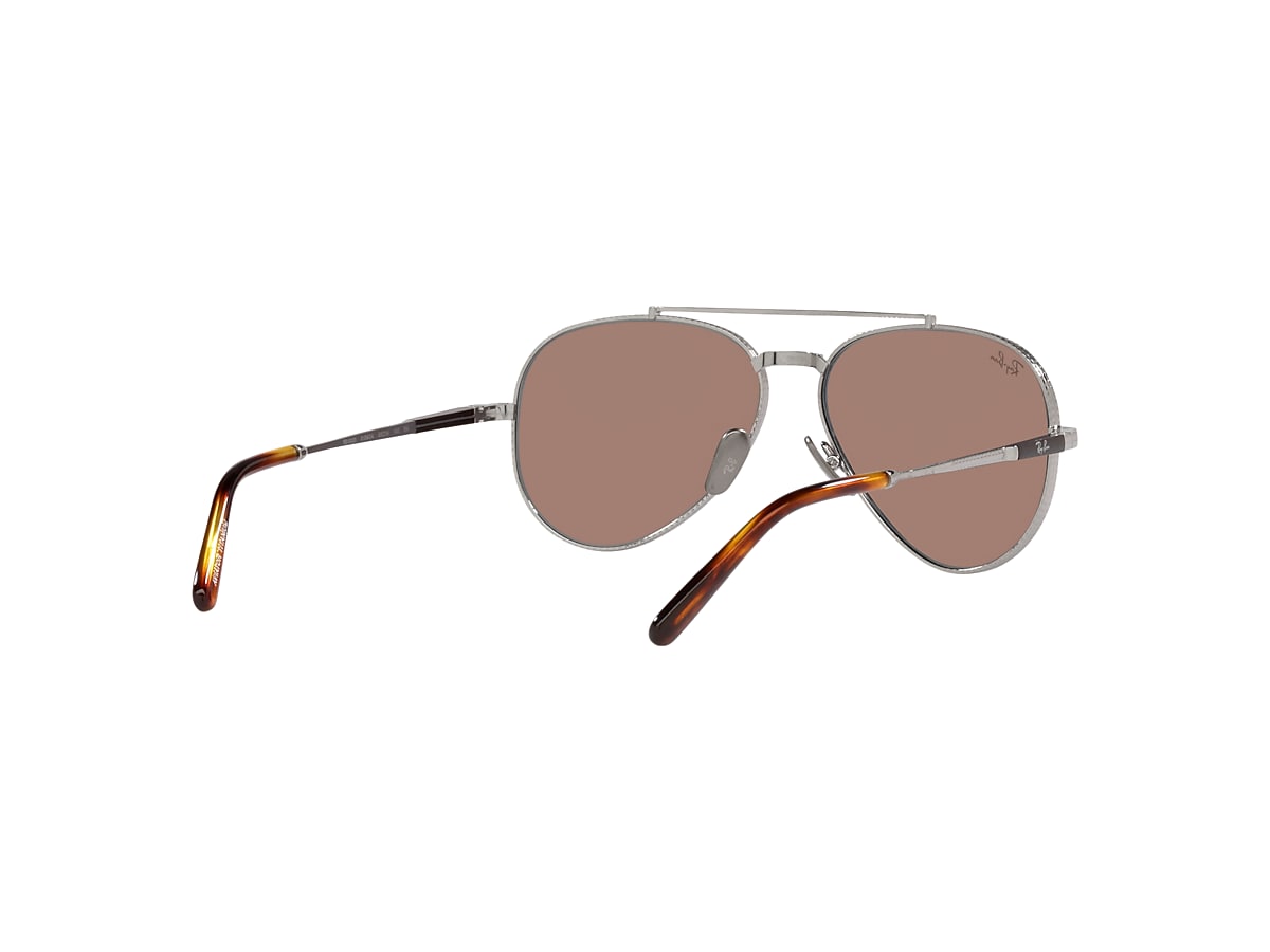 Aviator Ii Titanium Sunglasses in Silver and Grey Blue - RB8225 