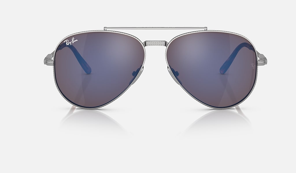 voor eeuwig Blaast op Onze onderneming Aviator Ii Titanium Zonnebrillen in Zilver en Grey Blue | Ray-Ban®