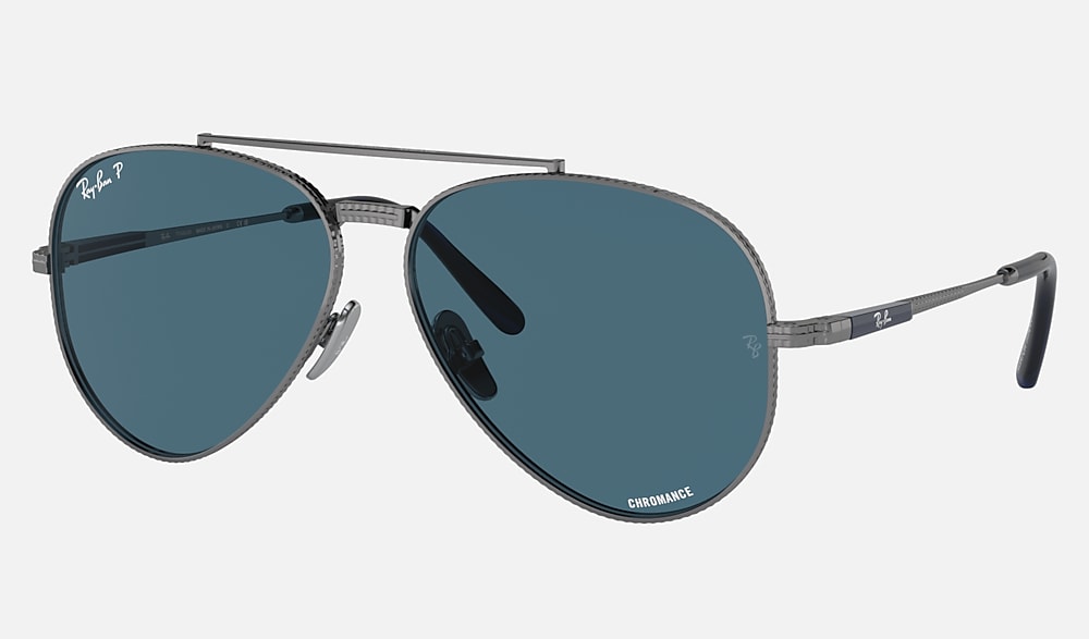 AVIATOR II TITANIUM Sunglasses in Gunmetal and Blue - Ray-Ban