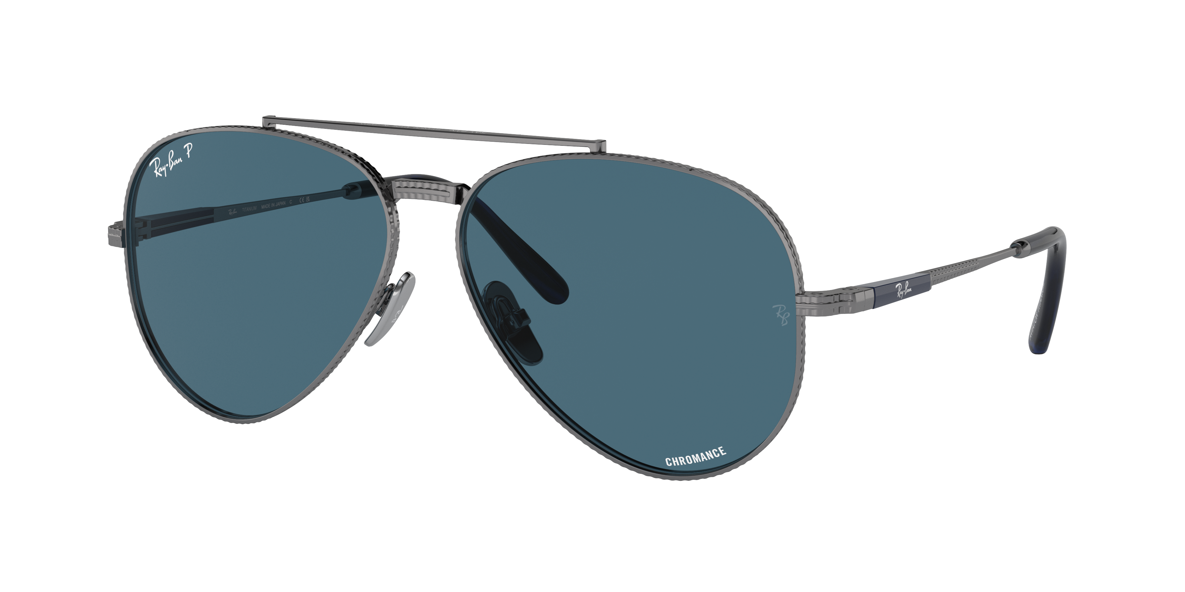 Aviator Ii Titanium Sunglasses in Gunmetal and Blue | Ray-Ban®
