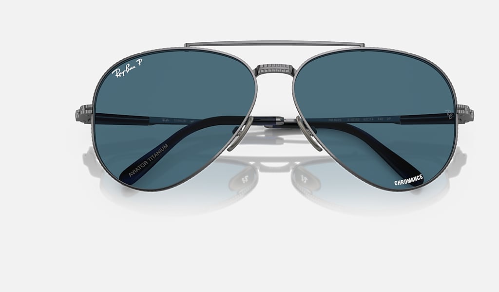 Gunmetal Sunglasses in Blue and Aviator Ii Titanium | Ray-Ban®