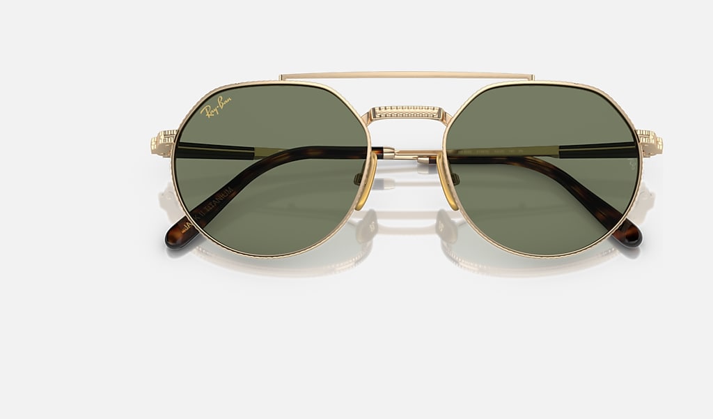 Jack Ii Titanium Sunglasses in Gold and Green | Ray-Ban®