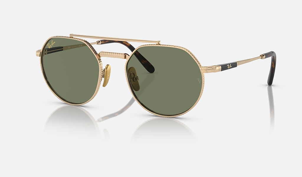 Jack Ii Titanium Sunglasses in Gold and Green | Ray-Ban®