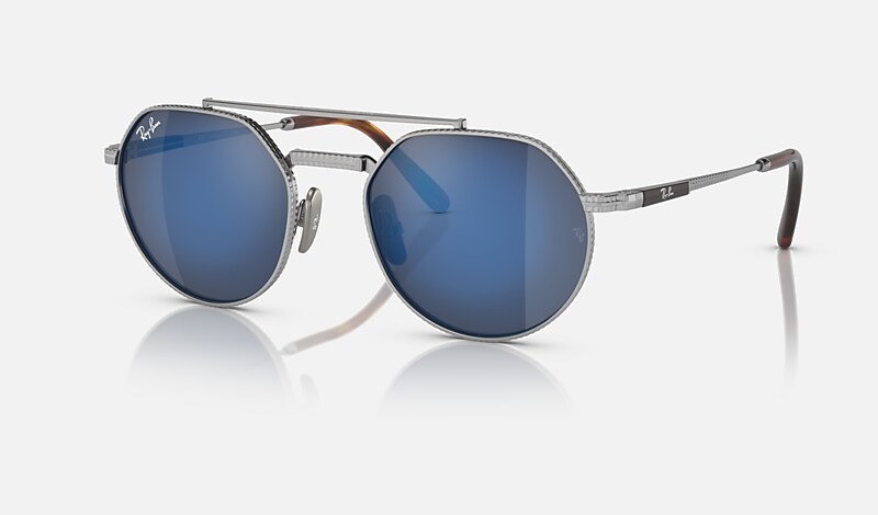 JACK II TITANIUM Sunglasses in Silver and Grey Blue RB8265 Ray