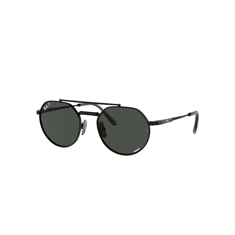 Shop Ray Ban Sunglasses Unisex Jack Ii Titanium - Black Frame Grey Lenses Polarized 53-20 In Schwarz