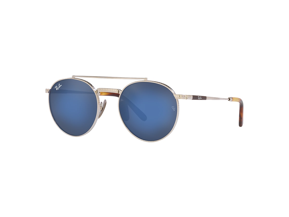 ROUND II TITANIUM Sunglasses in Silver and Grey Blue - Ray-Ban