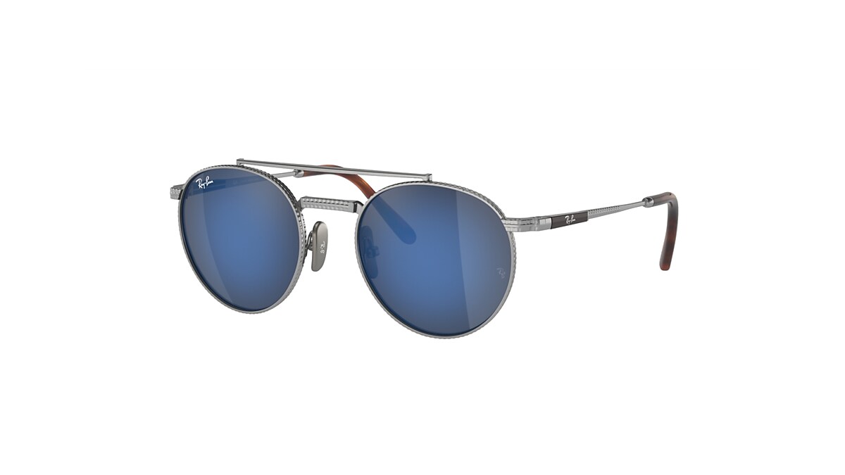 ROUND II TITANIUM Sunglasses in Silver and Grey Blue - Ray-Ban