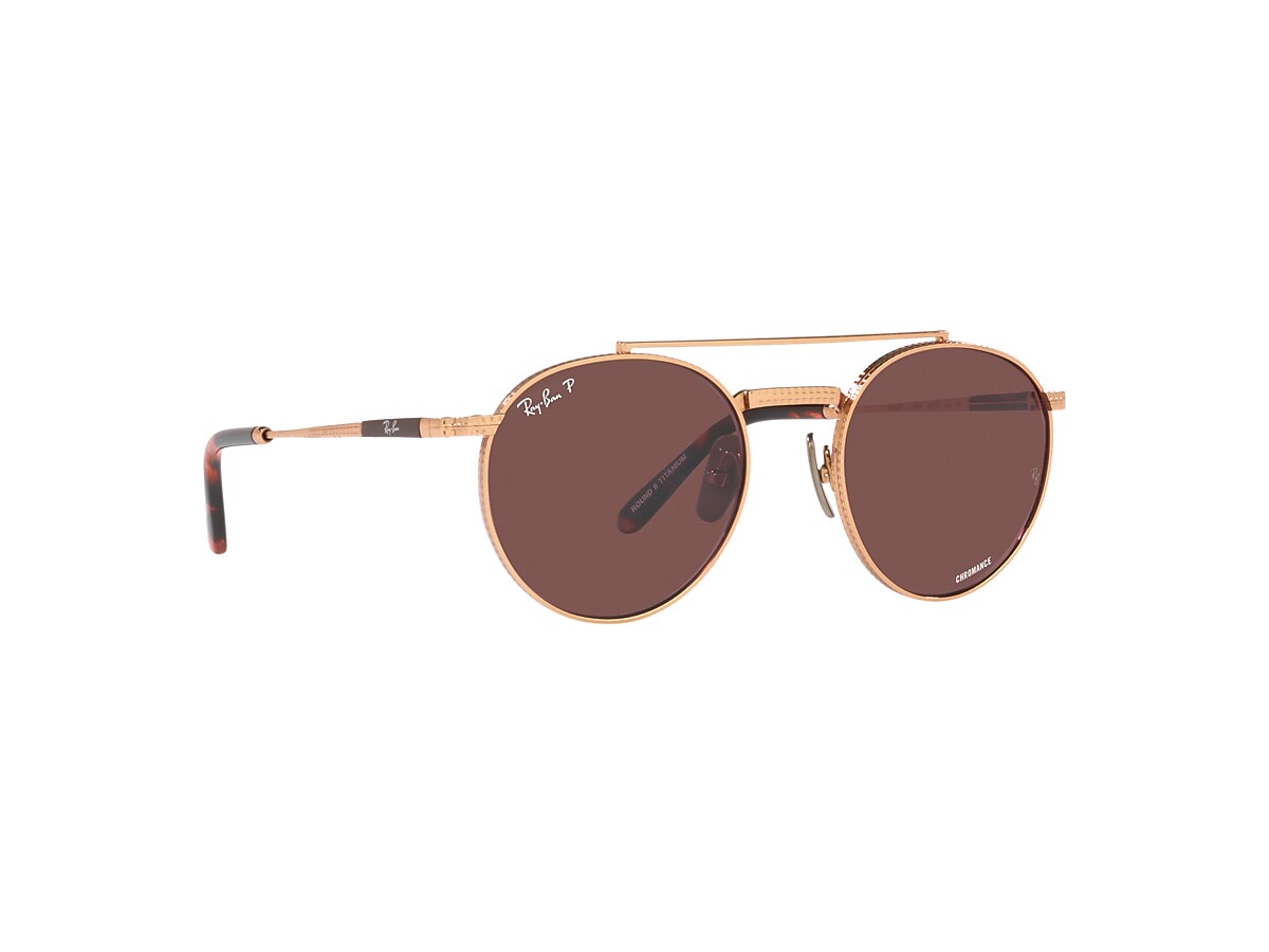 ROUND II TITANIUM Sunglasses in Rose Gold and Dark Violet - RB8237 