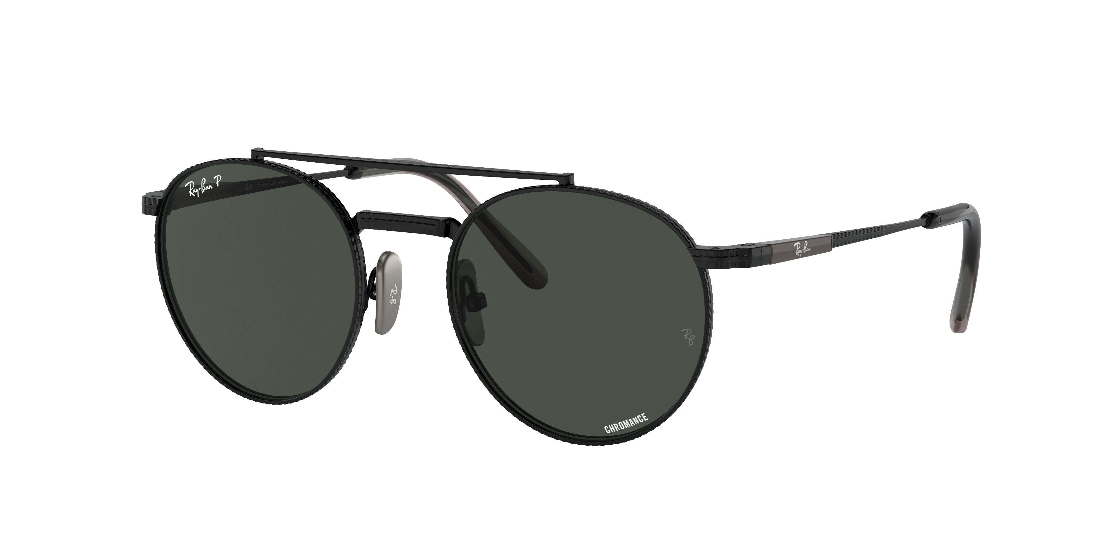 Round Ii Titanium Sunglasses in Black and Dark Grey | Ray-Ban®