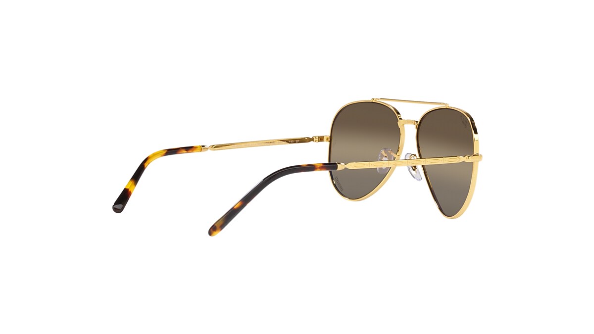 NEW AVIATOR Sunglasses in Gold and Silver/Brown - RB3625 NEW AVIATOR Sunglasses in Gold and Silver/Brown - RB3625