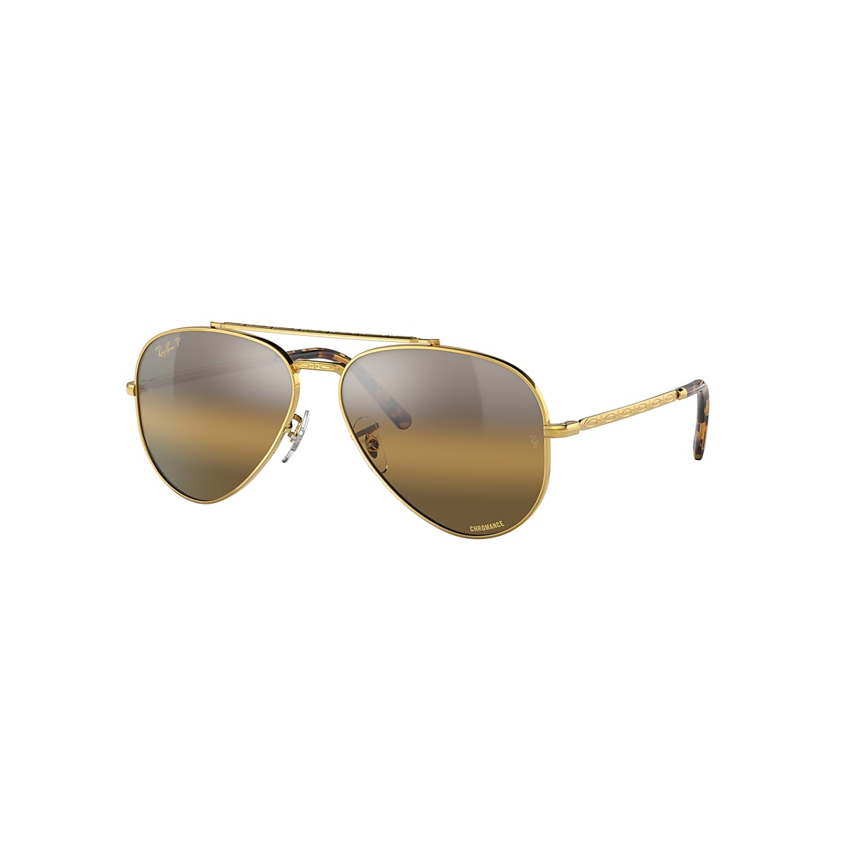 NEW AVIATOR Sunglasses in Gold and Silver/Brown - RB3625 NEW AVIATOR Sunglasses in Gold and Silver/Brown - RB3625