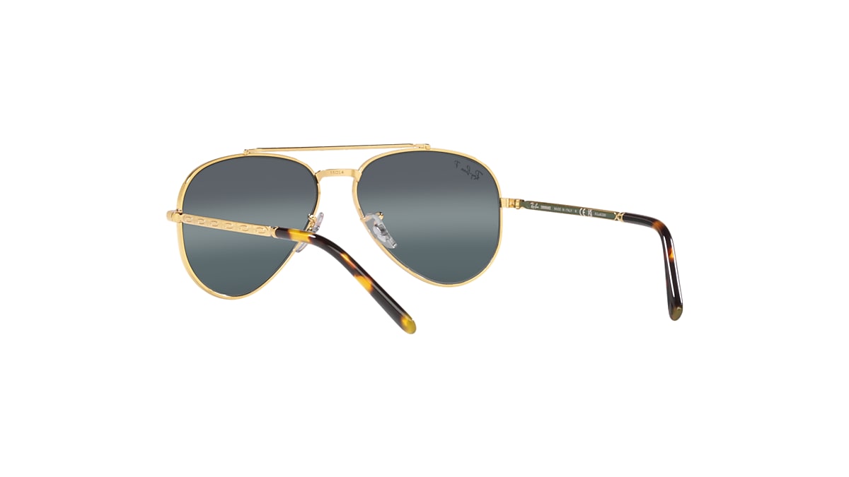 NEW AVIATOR Sunglasses in Gold and Silver/Blue - RB3625 NEW AVIATOR Sunglasses in Gold and Silver/Blue - RB3625