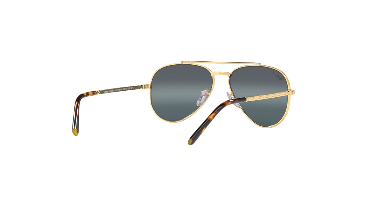 NEW AVIATOR Sunglasses in Gold and Blue - RB3625 | Ray-Ban 