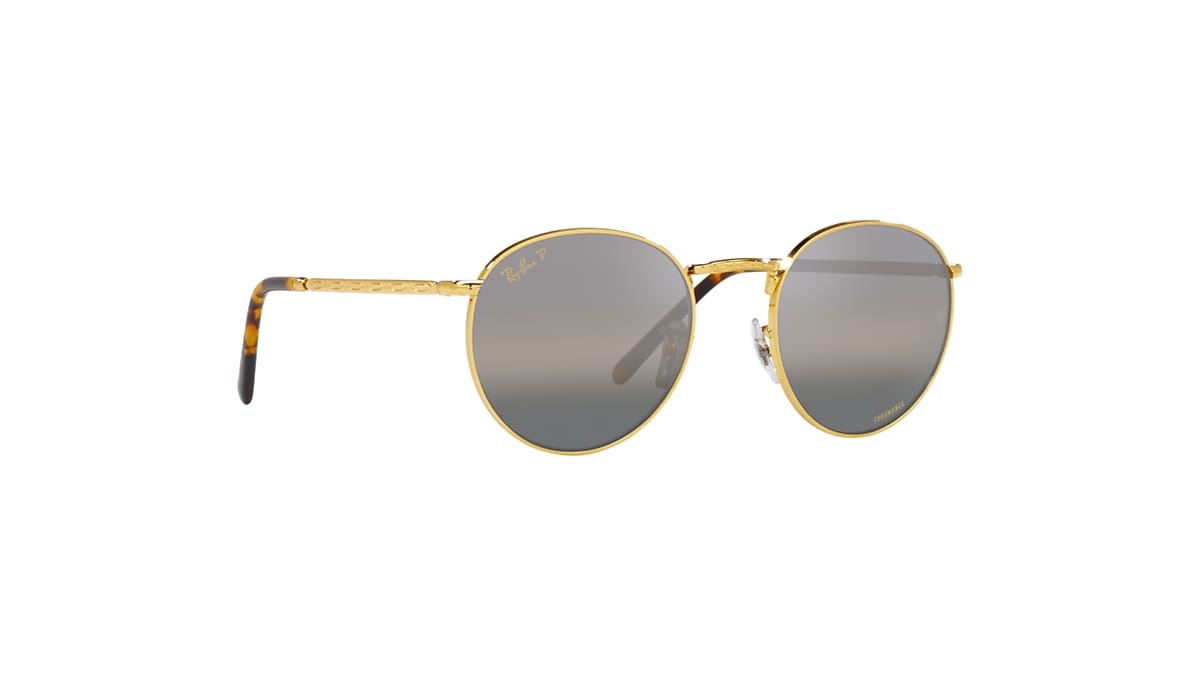 NEW ROUND Sunglasses in Gold and Silver/Grey - RB3637 | Ray