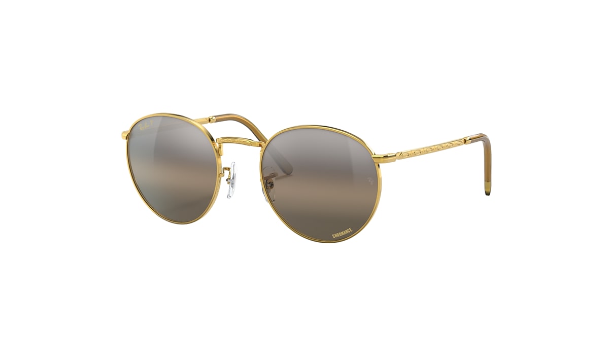 NEW ROUND Sunglasses in Gold and Silver/Grey - RB3637 | Ray