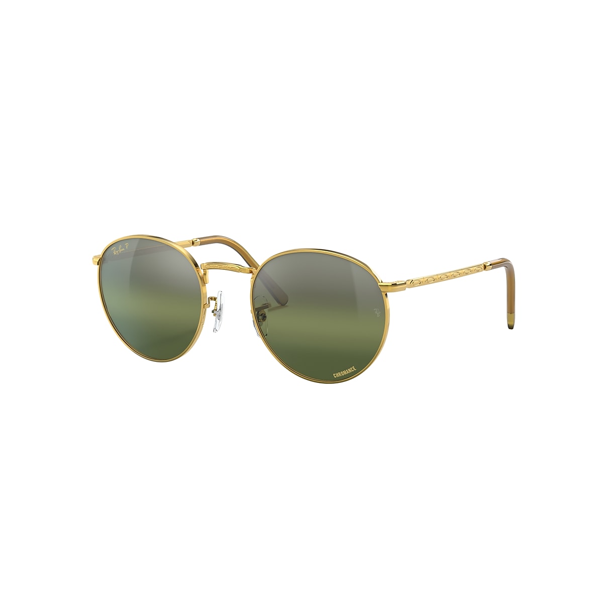 NEW ROUND Sunglasses in Gold and Silver/Green - RB3637 | Ray-Ban® US