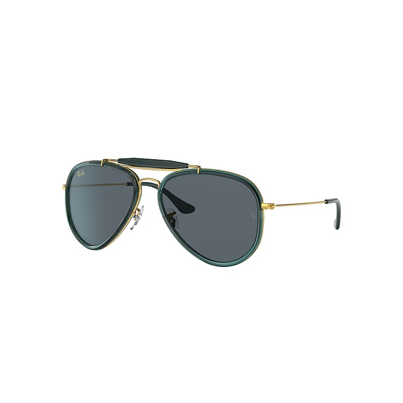 Ray-Ban Outdoorsman Sunglasses Gold Frame Blue Lenses 58-18 product image