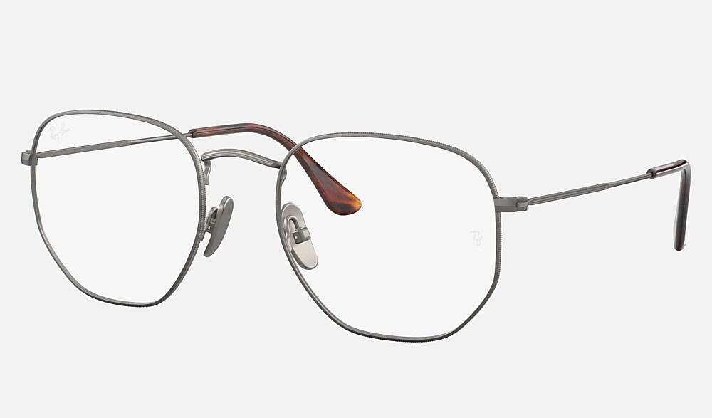 HEXAGONAL TITANIUM OPTICS Eyeglasses with Gunmetal Frame - RB8148V