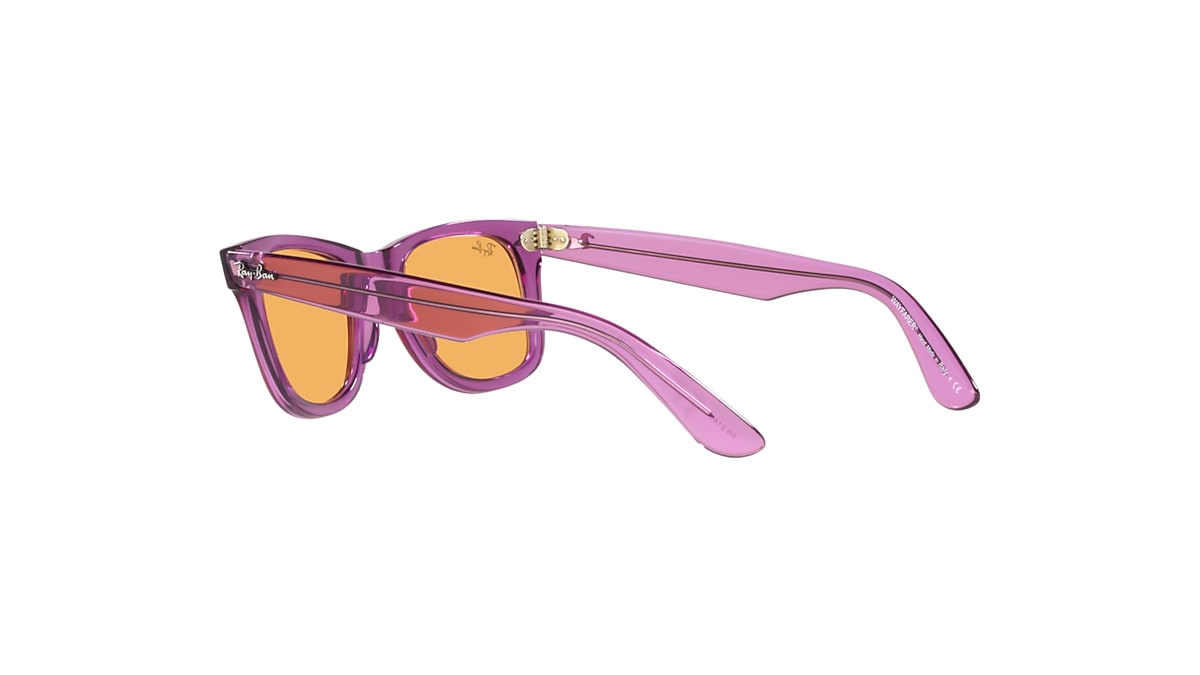 Ray-Ban Sunglasses Unisex Original Wayfarer Colorblock - Transparent Violet Frame Orange Lenses 50-22 Ray-Ban Sunglasses Unisex Original Wayfarer Colorblock - Transparent Violet Frame Orange Lenses 50-22