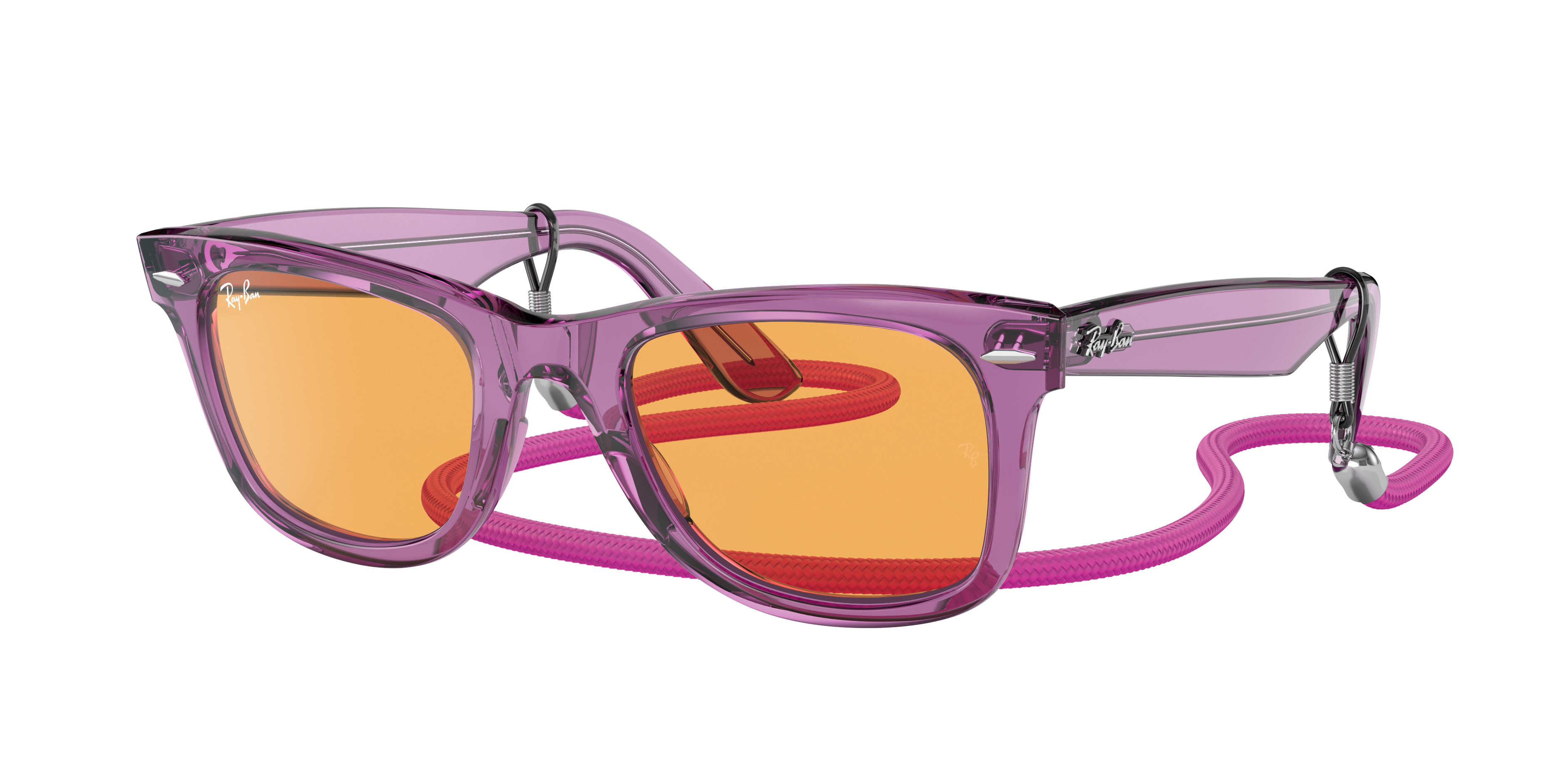 Original Wayfarer Colorblock Sunglasses in Transparent Violet | Ray-Ban®