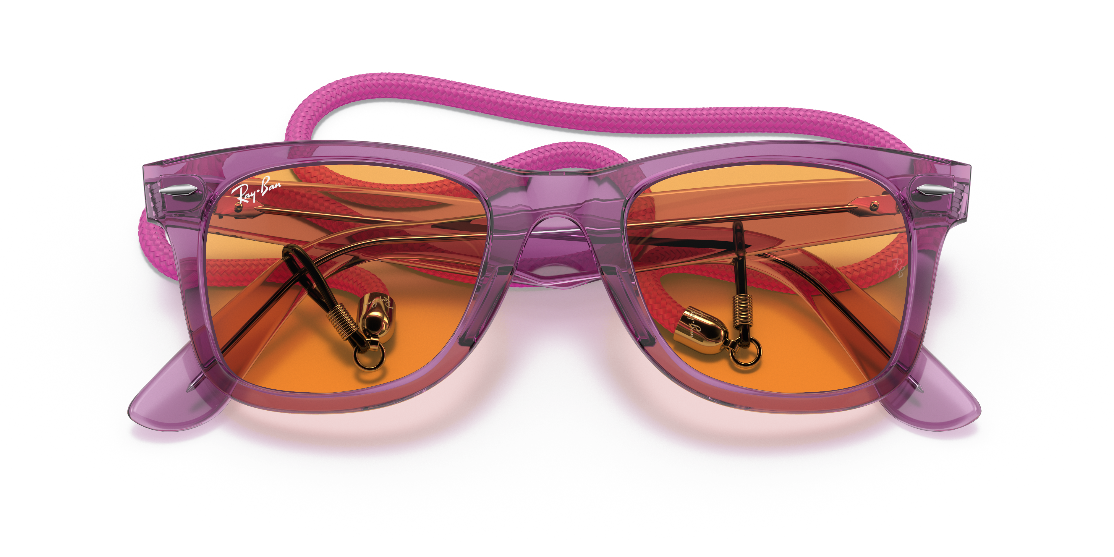 Original Wayfarer Colorblock Sunglasses in Transparent Violet and 