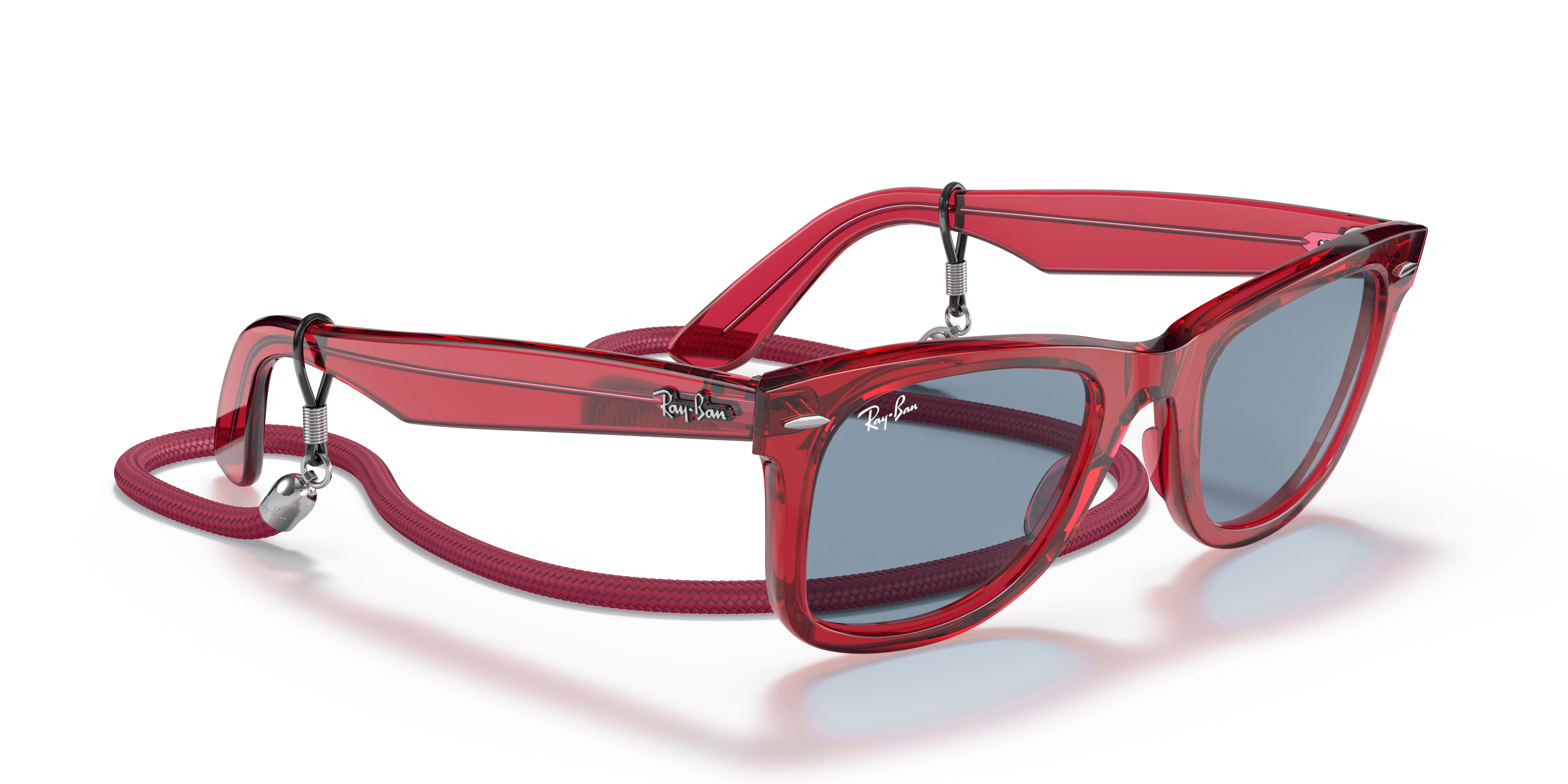 Original Wayfarer Colorblock Sunglasses in Transparent Red and 