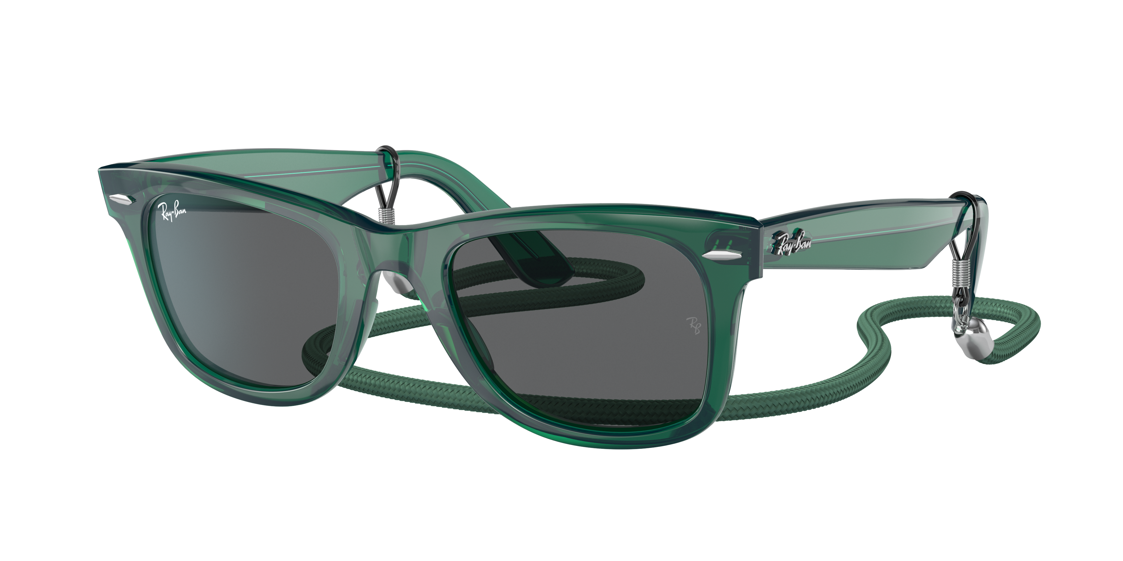 Op de kop van oogst dividend Original Wayfarer Colorblock Sunglasses in Transparent Green and Dark Grey  | Ray-Ban®
